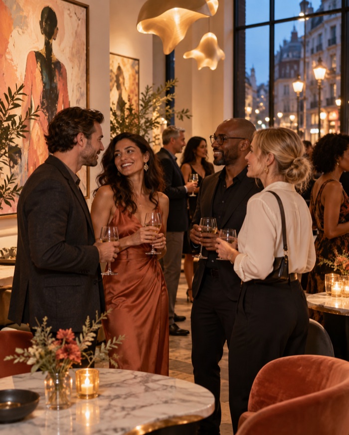 Soirée entre adultes (image générée, personnes fictives)